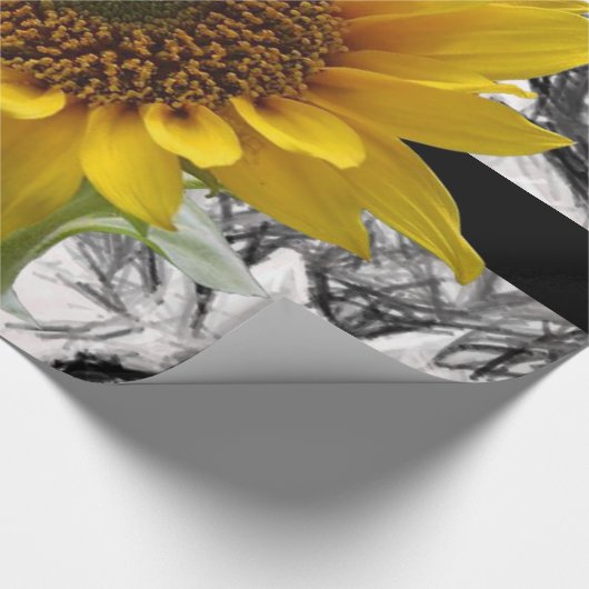 Schleifpapier Sonnenblume Geschenkpapier (Ecke)