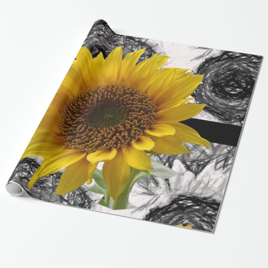 Schleifpapier Sonnenblume Geschenkpapier (Ungerollt)