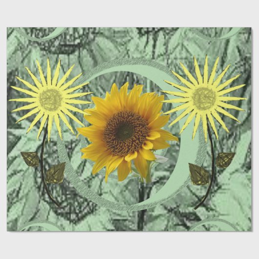 Schleifpapier Sonnenblume Geschenkpapier (Flach)