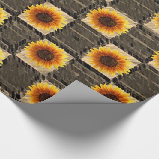 Schleifpapier Sonnenblume Geschenkpapier (Ecke)