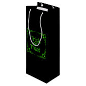 Schleimgrüner Trick oder Behandlung Geschenktüte Für Weinflaschen (Rückseite Schrägansicht)