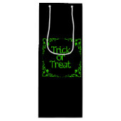 Schleimgrüner Trick oder Behandlung Geschenktüte Für Weinflaschen (Vorderseite)