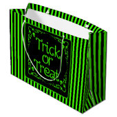 Schleimgrüner Trick oder Behandlung Große Geschenktüte (Rückseite Schrägansicht)