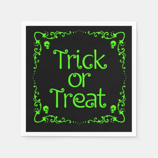 Schleimgrüner Trick oder Behandlung Serviette (Vorderseite)