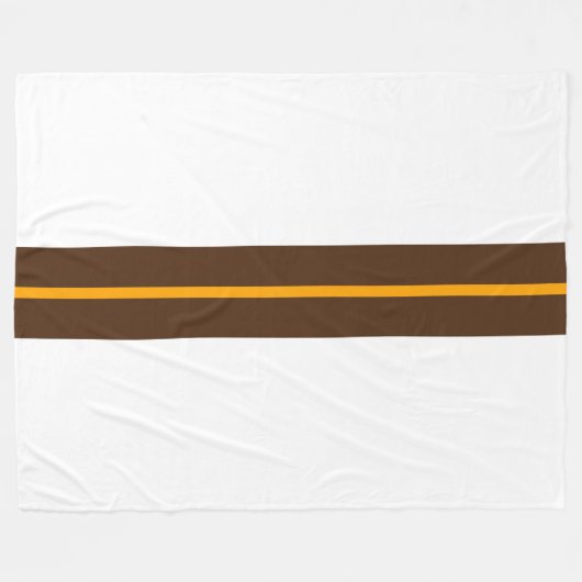 Schleimkakaobraun, gelbe Streifen auf weiß Fleecedecke (Vorderseite (Horizontal))