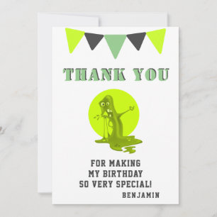 Schleimmonster Grün Lustiger Geburtstag Dankeskarte