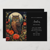 Schlemmer bei Nacht mit Vollmond Geburtstag Einladung (Vorne/Hinten)