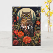 Schlemmer bei Nacht mit Vollmond Geburtstag Karte (Gelbe Blume)