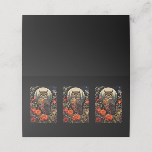 Schlemmerei bei Nacht mit Vollmond Platzkarte (Außenseite Aufgefaltet)