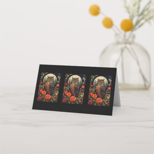 Schlemmerei bei Nacht mit Vollmond Platzkarte (Vorderseite)