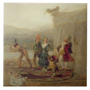 Schlendernde Spieler, 1793 (Öl auf Weißblech) Fliese