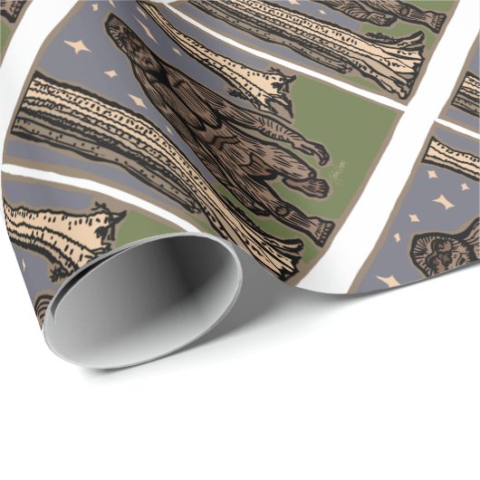 Schlenderndes Sasquatch Geschenkpapier (Rolleneckpunkt)