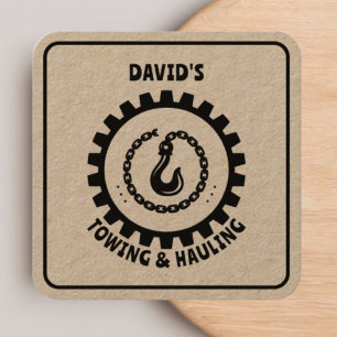 Schlepp- und Abschleppdienst Black Craft Quadratische Visitenkarte