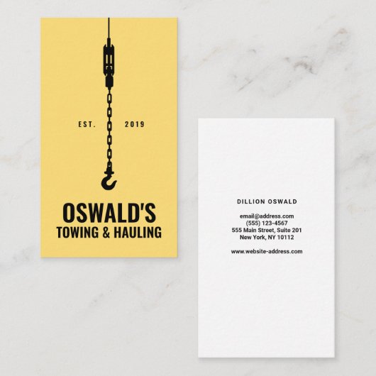 Schlepp- und Abschleppdienst Visitenkarte (Vorne/Hinten)