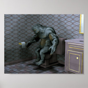 Schleppangel auf der Schüssel Poster