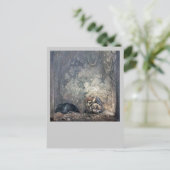 Schleppangel, die Kind hält Postkarte (Stehend Vorderseite)