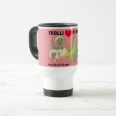 Schleppangel-Liebe-Dinosaurier-Reise-Tasse Reisebecher (Vorderseite Links)