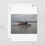 Schleppboot im Nebel Postkarte (Vorne/Hinten)