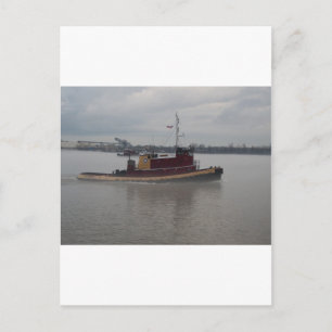 Schleppboot im Nebel Postkarte