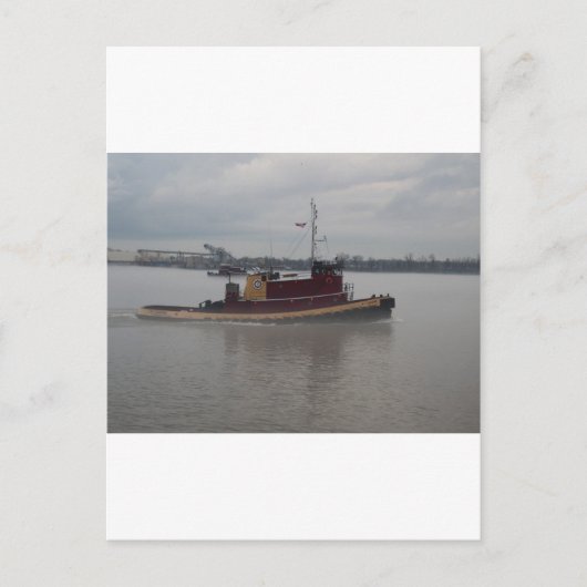 Schleppboot im Nebel Postkarte (Vorderseite)