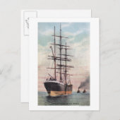 Schleppboote zum Schleppen eines Schiffes auf See Postkarte (Vorne/Hinten)