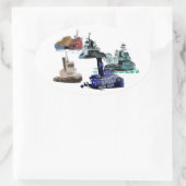 Schleppbootklemme Ovaler Aufkleber (Tasche)