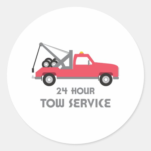 Schleppdienst Runder Aufkleber (Vorderseite)