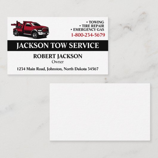 Schleppdienst Visitenkarte (Vorne/Hinten)