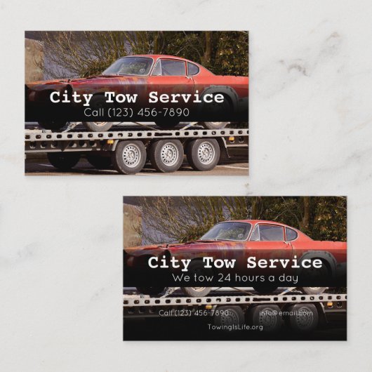 Schleppdienstefirma Business Card Visitenkarte (Vorne/Hinten)