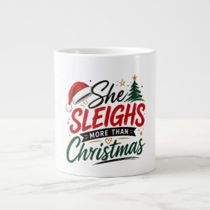 Schleppe mehr als Weihnachten Lustiger Feiertags-F Jumbo-Tasse