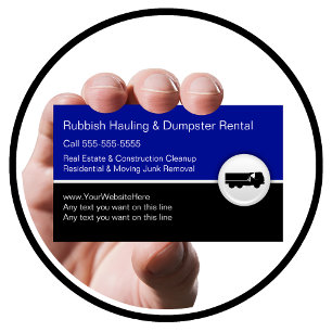 Schleppen der Müllcontainer-Visitenkarten Visitenkarte