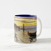 Schleppen eines Bootes, Honfleur Zweifarbige Tasse (VorderseiteRechts)