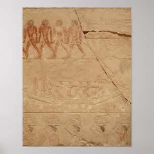 Schleppen eines Bootes von der Mastaba Mereruka Poster