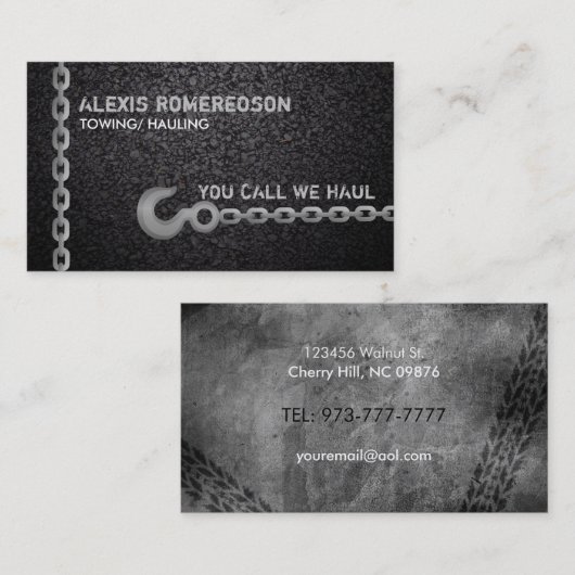 Schleppen-Slogans Visitenkarte (Vorne/Hinten)