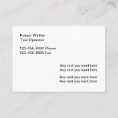 Schleppen und Wrecker Visitenkarte (Rückseite)