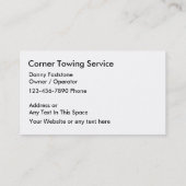 Schleppen von Visitenkarten Visitenkarte (Rückseite)