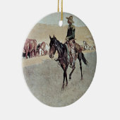 Schleppende TexasLonghorns (Öl auf Leinwand) Keramikornament (Rechts)