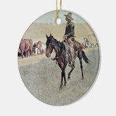 Schleppende TexasLonghorns (Öl auf Leinwand) Keramikornament (Links)