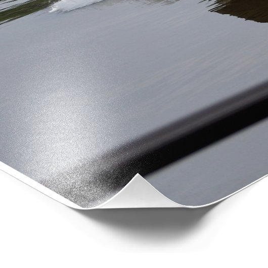 Schlepper am Fluss Fotodruck (Ecke)