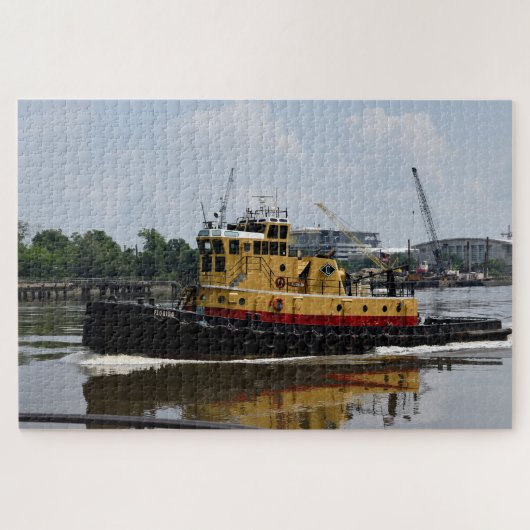 Schlepper am Fluss Puzzle (Horizontal)