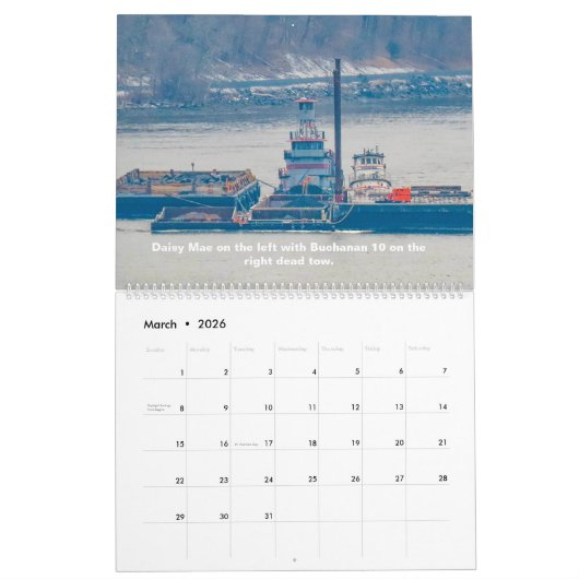 Schlepper am Hudson River mit einzigartigen Tows 2 Kalender (Mär 2026)