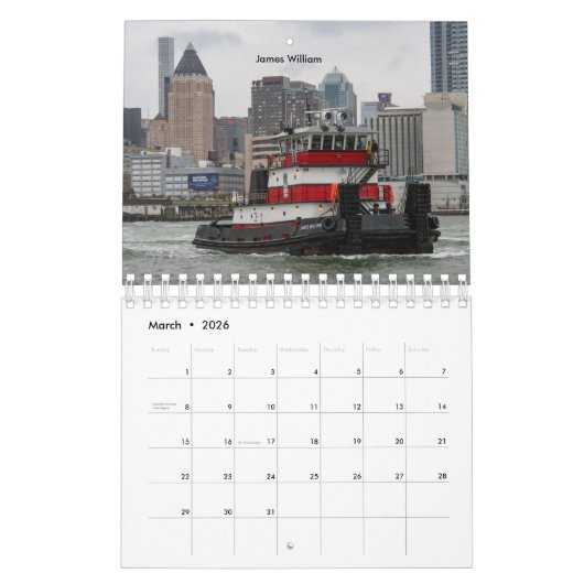 Schlepper auf den der HudsonTowboats 2018 Kalender (Mär 2026)