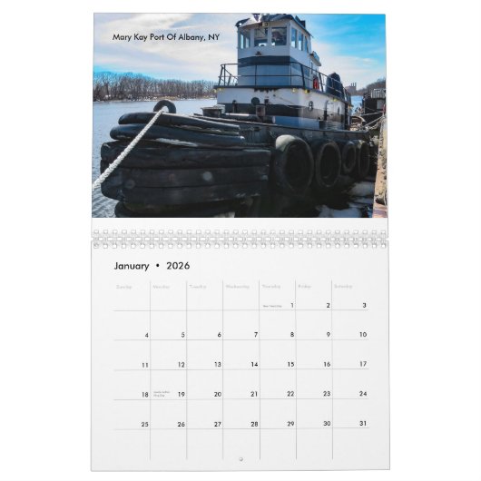 Schlepper auf der Marinelandstraße des Hudsons Kalender (Jan 2026)