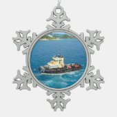 Schlepper in Nassau Schneeflocken Zinn-Ornament (Vorderseite)