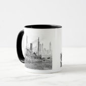 Schlepper und Skyline Tasse (Vorderseite Links)