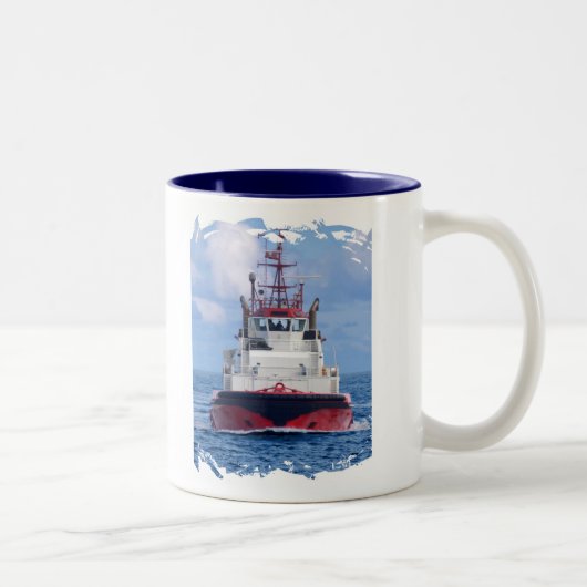 Schlepper voran zweifarbige tasse (Rechts)