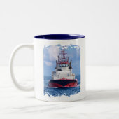 Schlepper voran zweifarbige tasse (Links)