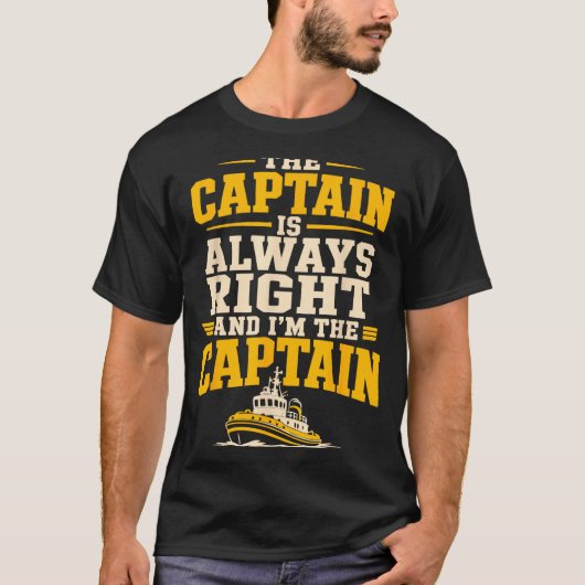 Schlepperkapitän lustiger Bootsfahrer T-Shirt (Vorderseite)