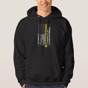 Schleppfahrer dünne gelbe Linie USA Flaggengeschen Hoodie