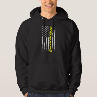 Schleppfahrer dünne gelbe Linie USA Flaggengeschen Hoodie